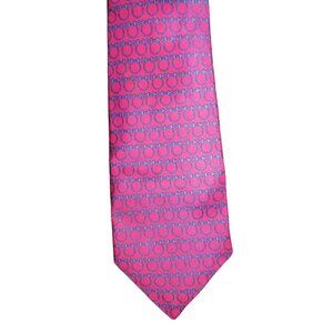 Givenchy 100% Italian Silk Pink & Blue Abstract Pattern Neck Tie